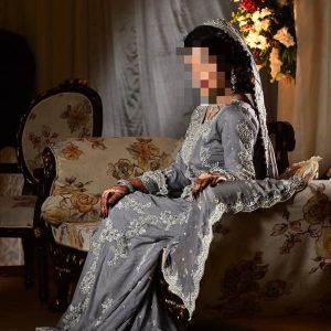 Walima Maxi Dress With Dupatta and Clutch